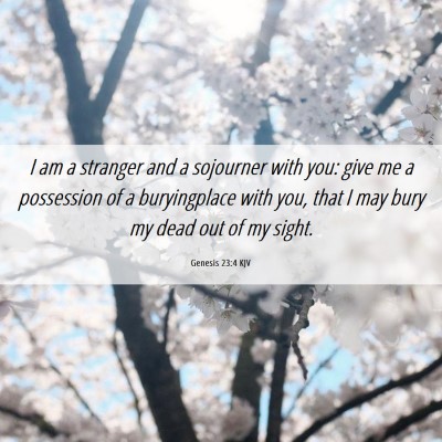 Picture 06 - Genesis 23:4 KJV - I am a stranger and a sojourner with you: give me - Bible Verse Picture