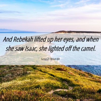 Picture 06 - Genesis 24:64 KJV - And Rebekah lifted up her eyes, and when she saw - Bible Verse Picture