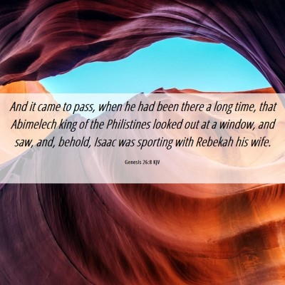 Picture 06 - Genesis 26:8 KJV - And it came to pass, when he had been there a - Bible Verse Picture