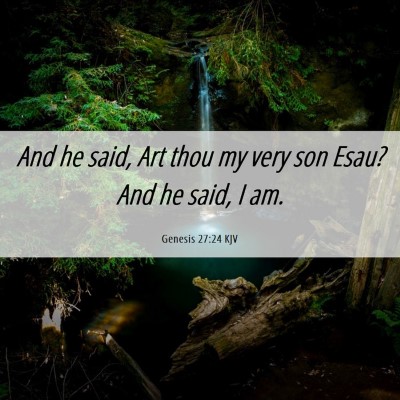 Picture 06 - Genesis 27:24 KJV - And he said, Art thou my very son Esau? And he - Bible Verse Picture