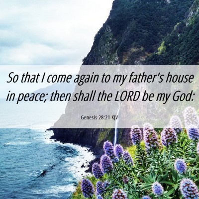 Picture 06 - Genesis 28:21 KJV - So that I come again to my father's house in - Bible Verse Picture