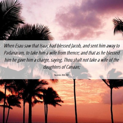 Picture 06 - Genesis 28:6 KJV - When Esau saw that Isaac had blessed Jacob, and - Bible Verse Picture
