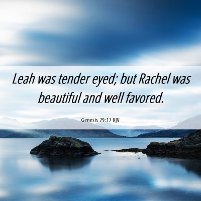 Picture 06 - Genesis 29:17 KJV - Leah was tender eyed; but Rachel was beautiful - Bible Verse Picture