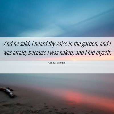 Picture 06 - Genesis 3:10 KJV - And he said, I heard thy voice in the garden, and - Bible Verse Picture