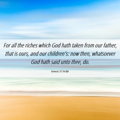 Picture 06 - Genesis 31:16 KJV - For all the riches which God hath taken from our - Bible Verse Picture