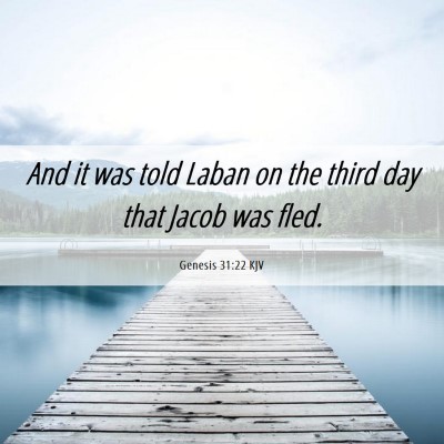Picture 06 - Genesis 31:22 KJV - And it was told Laban on the third day that Jacob - Bible Verse Picture