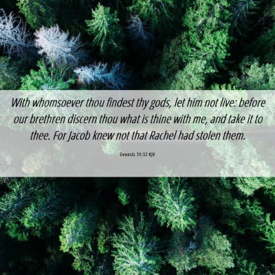 Picture 06 - Genesis 31:32 KJV - With whomsoever thou findest thy gods, let him - Bible Verse Picture