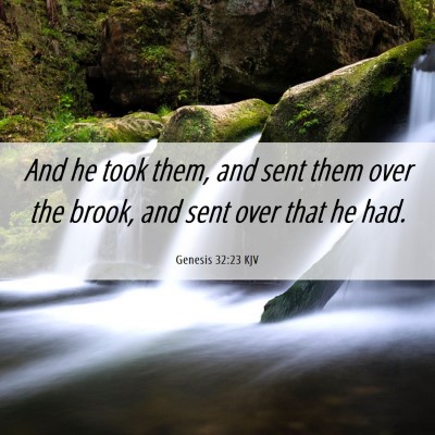 Picture 06 - Genesis 32:23 KJV - And he took them, and sent them over the brook, - Bible Verse Picture