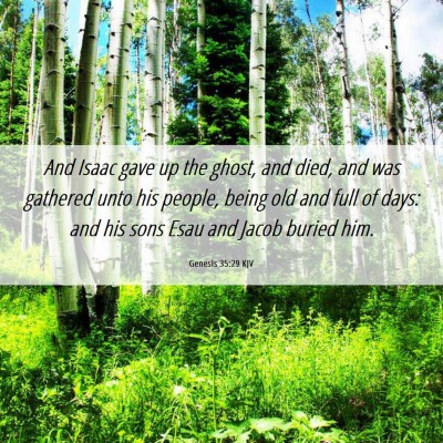 Picture 06 - Genesis 35:29 KJV - And Isaac gave up the ghost, and died, and was - Bible Verse Picture
