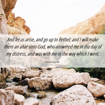 Picture 06 - Genesis 35:3 KJV - And let us arise, and go up to Bethel; and I will - Bible Verse Picture