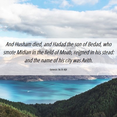 Picture 06 - Genesis 36:35 KJV - And Husham died, and Hadad the son of Bedad, who - Bible Verse Picture