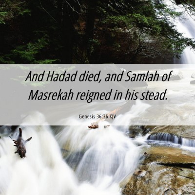 Picture 06 - Genesis 36:36 KJV - And Hadad died, and Samlah of Masrekah reigned in - Bible Verse Picture