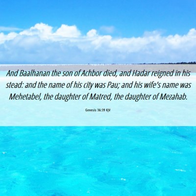 Picture 06 - Genesis 36:39 KJV - And Baalhanan the son of Achbor died, and Hadar - Bible Verse Picture