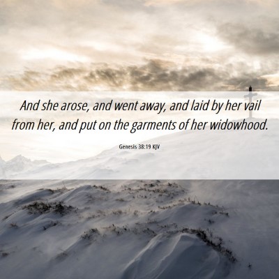 Picture 06 - Genesis 38:19 KJV - And she arose, and went away, and laid by her - Bible Verse Picture