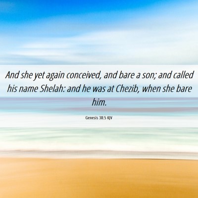 Picture 06 - Genesis 38:5 KJV - And she yet again conceived, and bare a son; and - Bible Verse Picture