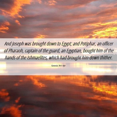 Picture 06 - Genesis 39:1 KJV - And Joseph was brought down to Egypt; and - Bible Verse Picture