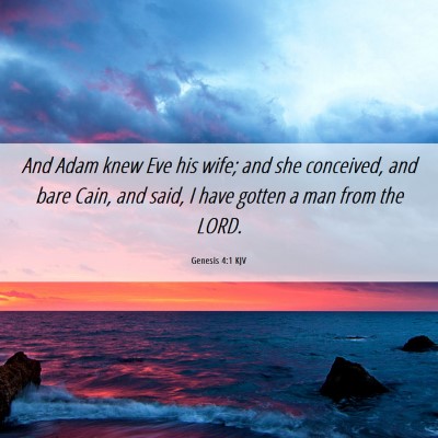 Picture 06 - Genesis 4:1 KJV - And Adam knew Eve his wife; and she conceived, - Bible Verse Picture