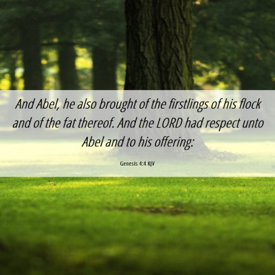 Picture 06 - Genesis 4:4 KJV - And Abel, he also brought of the firstlings of - Bible Verse Picture