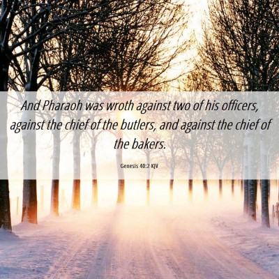 Picture 06 - Genesis 40:2 KJV - And Pharaoh was wroth against two of his - Bible Verse Picture