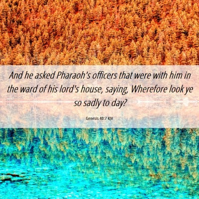 Picture 06 - Genesis 40:7 KJV - And he asked Pharaoh's officers that were with - Bible Verse Picture