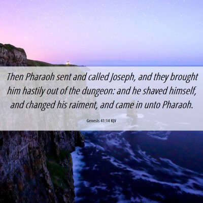 Picture 06 - Genesis 41:14 KJV - Then Pharaoh sent and called Joseph, and they - Bible Verse Picture