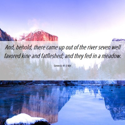Picture 06 - Genesis 41:2 KJV - And, behold, there came up out of the river seven - Bible Verse Picture