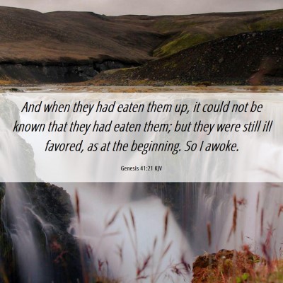 Picture 06 - Genesis 41:21 KJV - And when they had eaten them up, it could not be - Bible Verse Picture