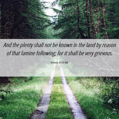 Picture 06 - Genesis 41:31 KJV - And the plenty shall not be known in the land by - Bible Verse Picture
