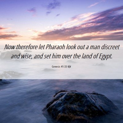 Picture 06 - Genesis 41:33 KJV - Now therefore let Pharaoh look out a man discreet - Bible Verse Picture
