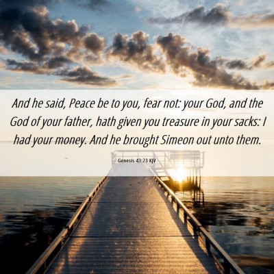 Picture 06 - Genesis 43:23 KJV - And he said, Peace be to you, fear not: your God, - Bible Verse Picture