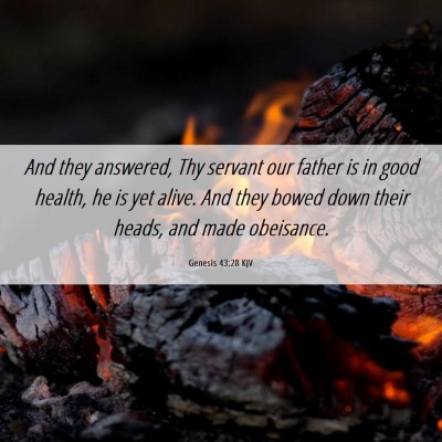 Picture 06 - Genesis 43:28 KJV - And they answered, Thy servant our father is in - Bible Verse Picture
