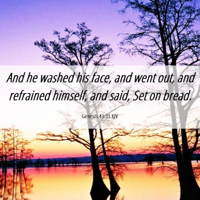 Picture 06 - Genesis 43:31 KJV - And he washed his face, and went out, and - Bible Verse Picture
