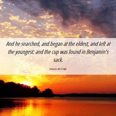 Picture 06 - Genesis 44:12 KJV - And he searched, and began at the eldest, and - Bible Verse Picture