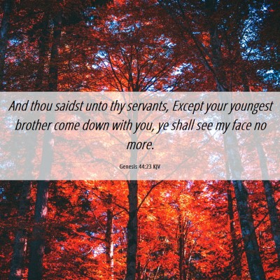 Picture 06 - Genesis 44:23 KJV - And thou saidst unto thy servants, Except your - Bible Verse Picture