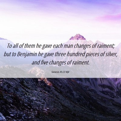 Picture 06 - Genesis 45:22 KJV - To all of them he gave each man changes of - Bible Verse Picture