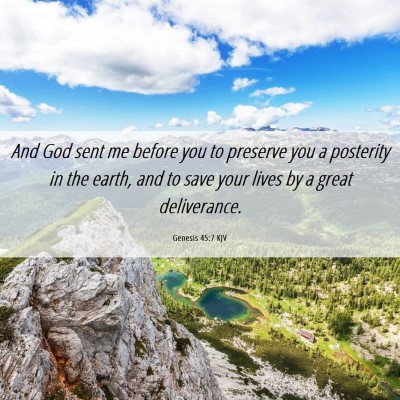 Picture 06 - Genesis 45:7 KJV - And God sent me before you to preserve you a - Bible Verse Picture