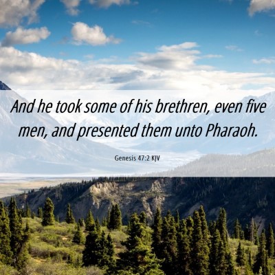 Picture 06 - Genesis 47:2 KJV - And he took some of his brethren, even five men, - Bible Verse Picture