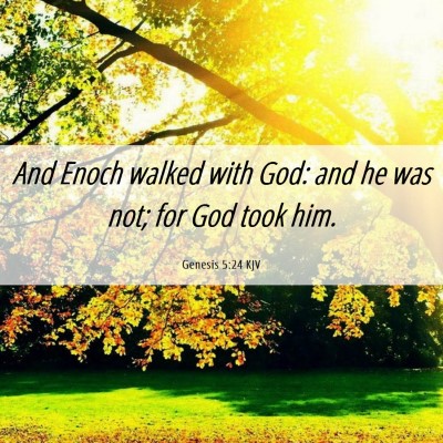 Picture 06 - Genesis 5:24 KJV - And Enoch walked with God: and he was not; for - Bible Verse Picture