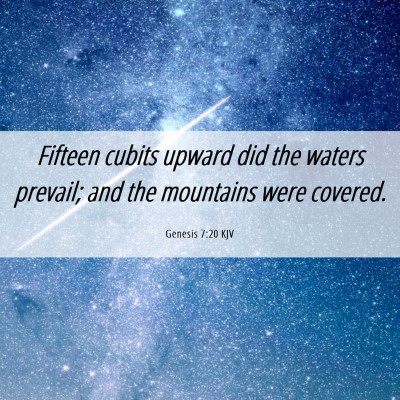 Picture 06 - Genesis 7:20 KJV - Fifteen cubits upward did the waters prevail; and - Bible Verse Picture