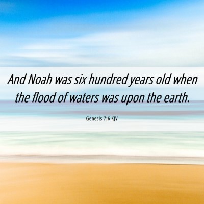 Picture 06 - Genesis 7:6 KJV - And Noah was six hundred years old when the flood - Bible Verse Picture