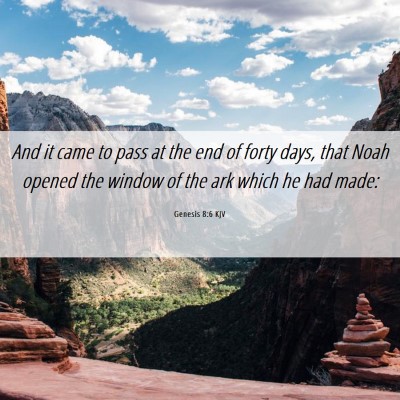 Picture 06 - Genesis 8:6 KJV - And it came to pass at the end of forty days, - Bible Verse Picture