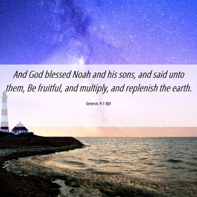 Picture 06 - Genesis 9:1 KJV - And God blessed Noah and his sons, and said unto - Bible Verse Picture