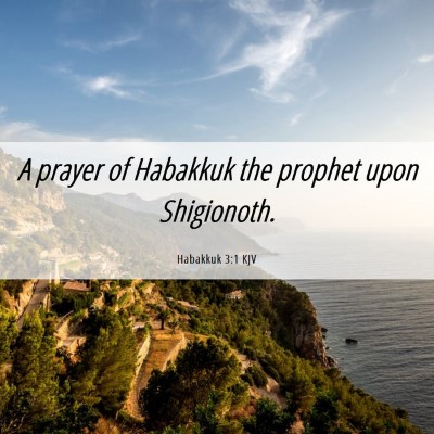 Picture 06 - Habakkuk 3:1 KJV - A prayer of Habakkuk the prophet upon - Bible Verse Picture