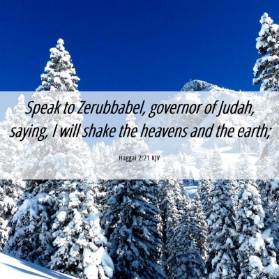 Picture 06 - Haggai 2:21 KJV - Speak to Zerubbabel, governor of Judah, saying, I - Bible Verse Picture