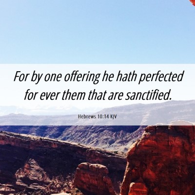 Picture 06 - Hebrews 10:14 KJV - For by one offering he hath perfected for ever - Bible Verse Picture