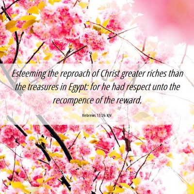 Picture 06 - Hebrews 11:26 KJV - Esteeming the reproach of Christ greater riches - Bible Verse Picture