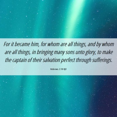 Picture 06 - Hebrews 2:10 KJV - For it became him, for whom are all things, and - Bible Verse Picture
