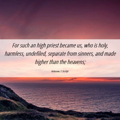 Picture 06 - Hebrews 7:26 KJV - For such an high priest became us, who is holy, - Bible Verse Picture