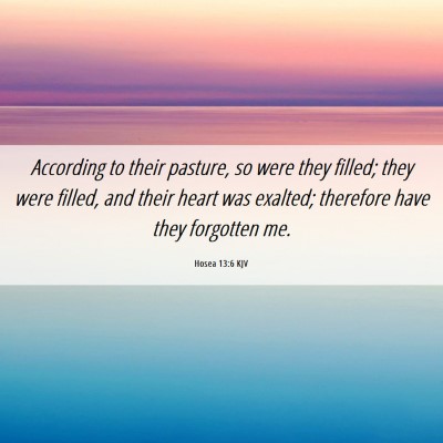 Picture 06 - Hosea 13:6 KJV - According to their pasture, so were they filled; - Bible Verse Picture