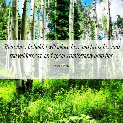 Picture 06 - Hosea 2:14 KJV - Therefore, behold, I will allure her, and bring - Bible Verse Picture